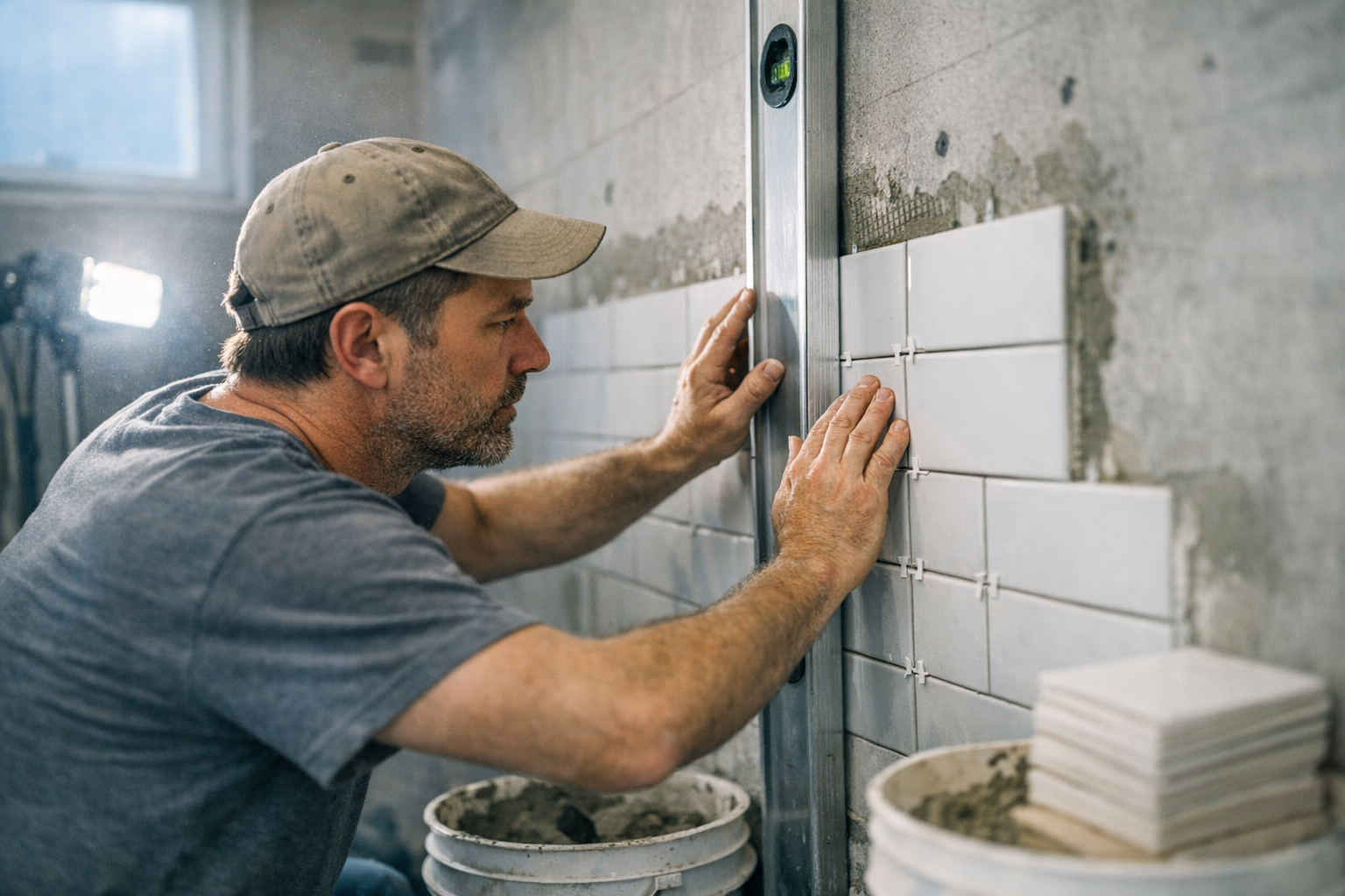 Waterpas gebruiken voor muur uitlijnen