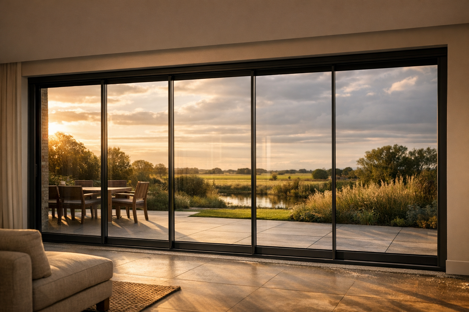 Draagconstructie glazen schuifwand installatie