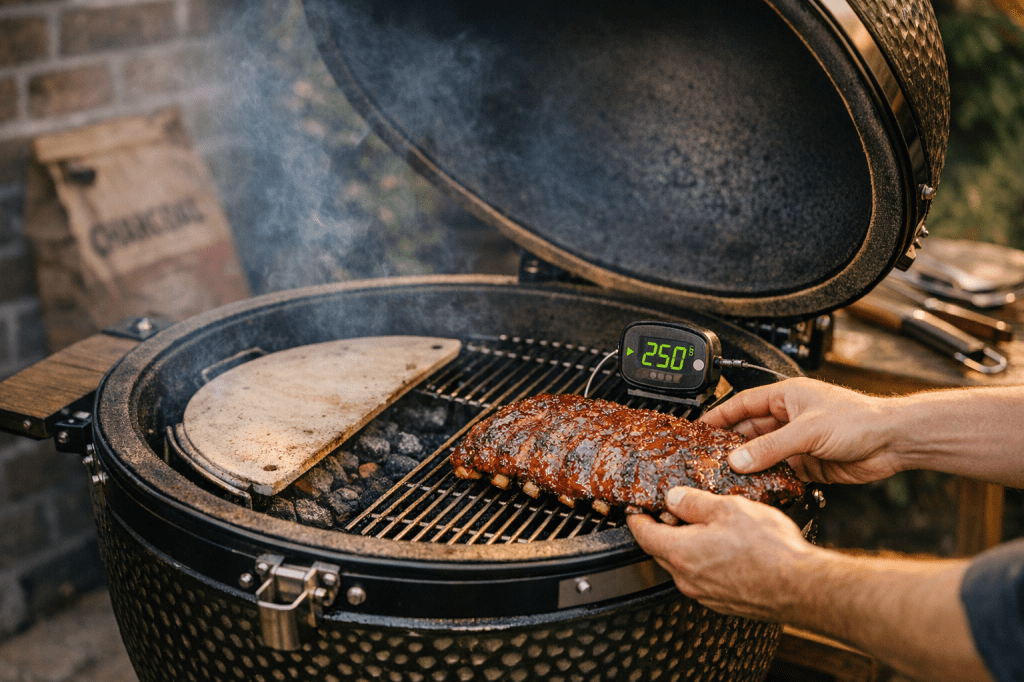 Hoe gebruik je een ring BBQ om indirect te grillen en de temperatuur stabiel te houden?
